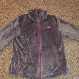 Fuzzy North Face Zip-Up Jacket